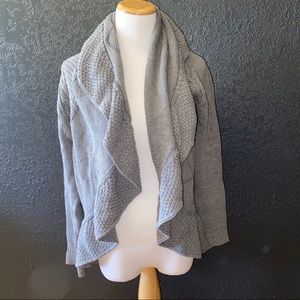 Gray open front cardigan